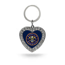Nuggets Rhinestone Heart Keychain