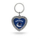 Canucks Rhinestone Heart Keychain