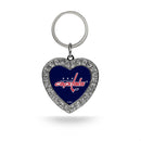 Capitals Rhinestone Heart Keychain