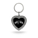 Spurs Rhinestone Heart Keychain