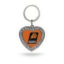 Suns Rhinestone Heart Keychain