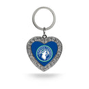 Minnesota Timberwolves Rhinestone Heart Keychain