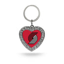 Trail Blazers Rhinestone Heart Keychain