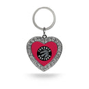 Raptors Rhinestone Heart Keychain