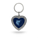 Grizzlies Rhinestone Heart Keychain
