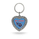# 1 Mom Titans Rhinestone Heart Keychain