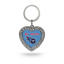 # 1 Mom Titans Rhinestone Heart Keychain