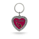 # 1 Mom AZ Cardinals Rhinestone Heart Keychain