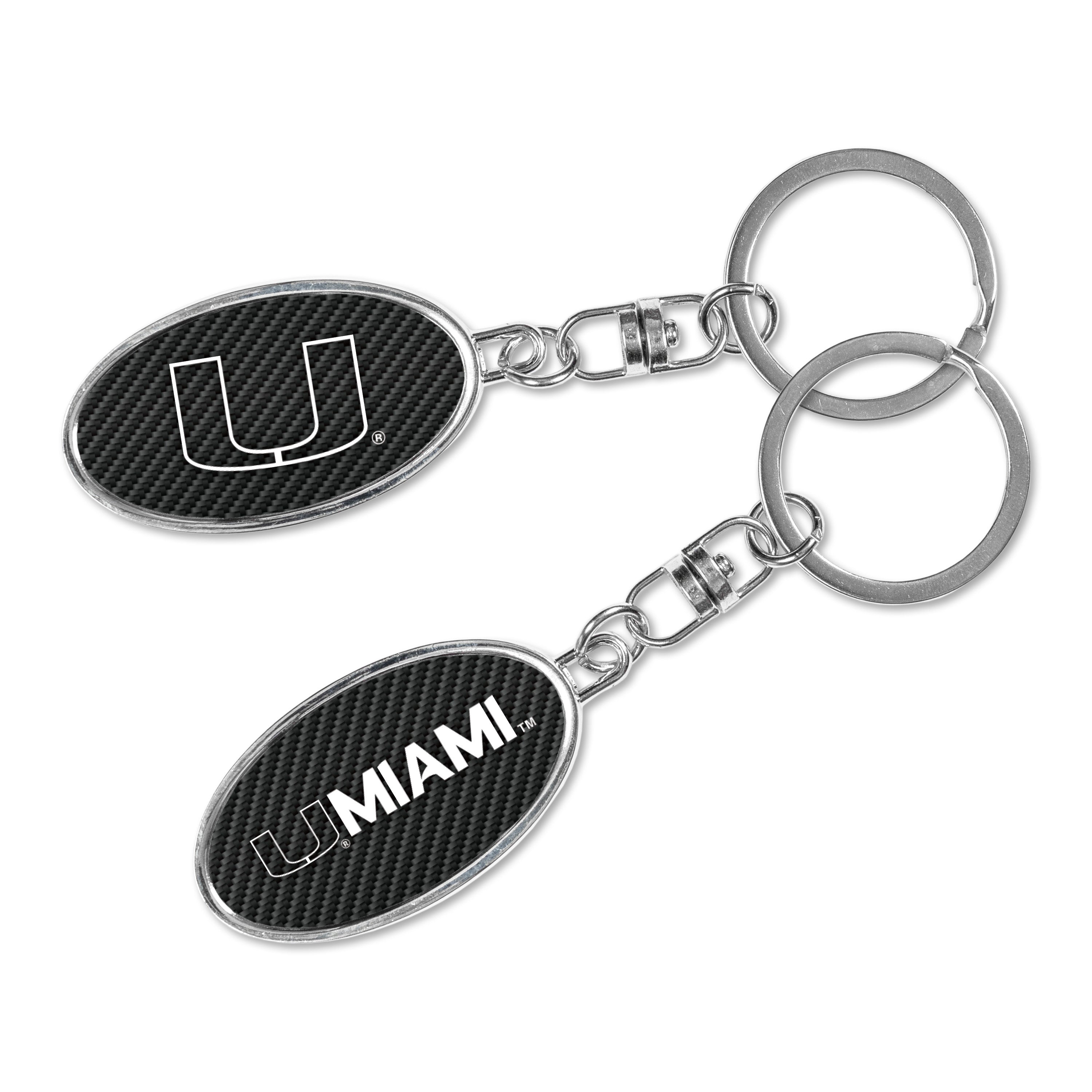 Miami University Carbon Fiber Design Spinner Keychain