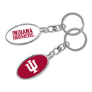 Indiana Hoosiers Oval Spinner Metal Keychain