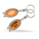 Oklahoma State Silver Spinner Keychain
