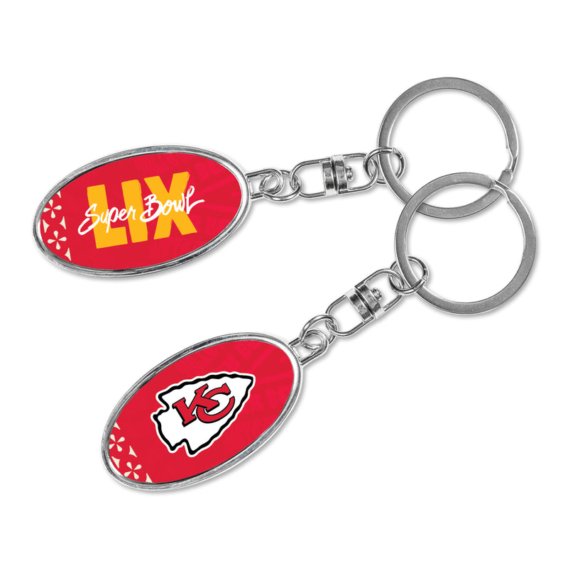 Kansas City Chiefs 2025 Super Bowl LIX Bound Metal Spinner Keychain