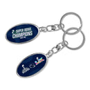 Seattle Seahawks 2 Time Super Bowl Champions Silver Spinner Keychain