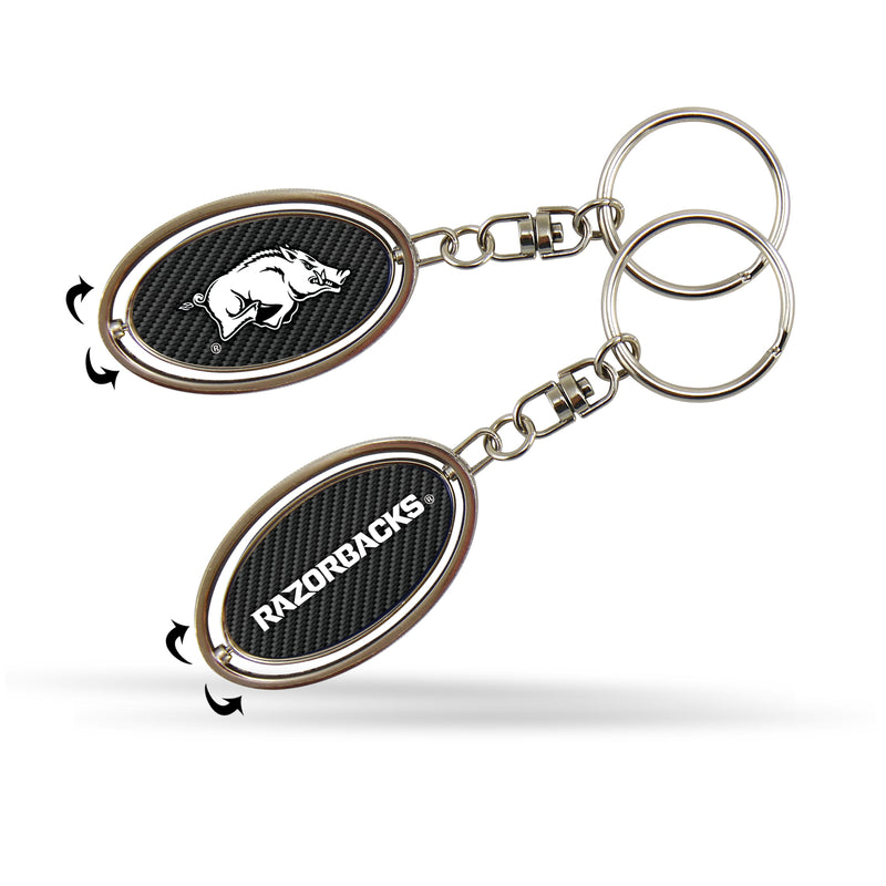Arkansas University - Carbon Fiber Design - Spinner Keychain