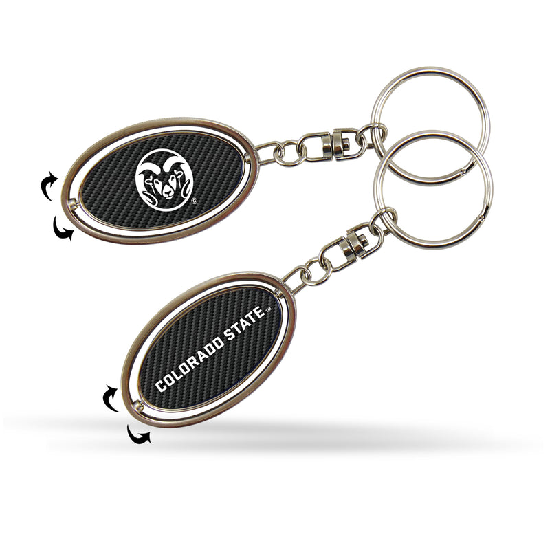 Colorado State - Carbon Fiber Design - Spinner Keychain