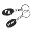 Wyoming University - Carbon Fiber Design - Spinner Keychain