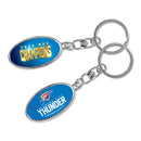 OKC Thunder 2025 NBA Champions Metal Spinner Keychain