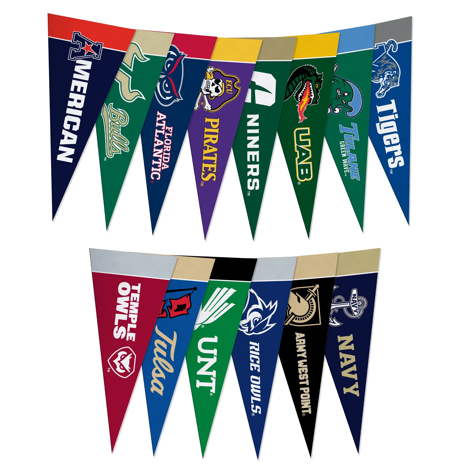 American Athletic Conference Complete Mini Pennant Set (Conference Set