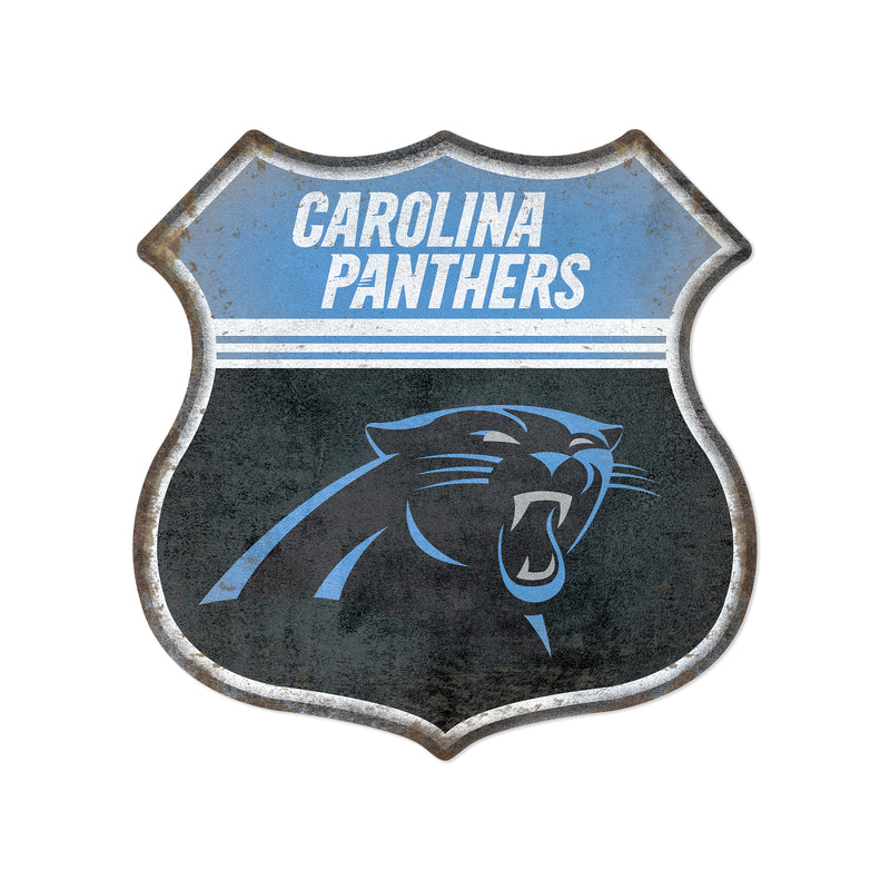 Carolina Panthers Rustic Metal Route Sign (11.5")