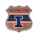 Illinois Fighting Illini Rustic Metal Route Sign (11.5")