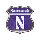 Northwestern Wildcats Rustic Metal Route Sign (11.5")