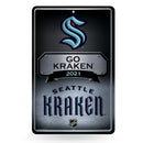 Seattle Kraken Large Embossed Metal Wall Sign (11X17)