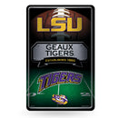 Lsu Louisiana State University 11X17 Large Embossed Metal Wall Sign
