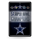 Dallas Cowboys Large Metal Sign (11 X 17) - 5 Time Super Bowl Champs