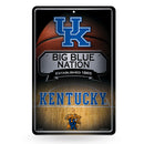 Kentucky University Basketball 11X17 Large Embossed Metal Wall Sign