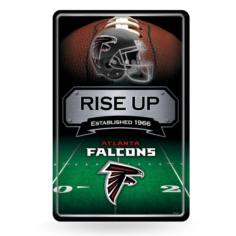 NFL Atlanta Falcons 11" x 17" Large Metal Home Décor Sign By Rico Industries