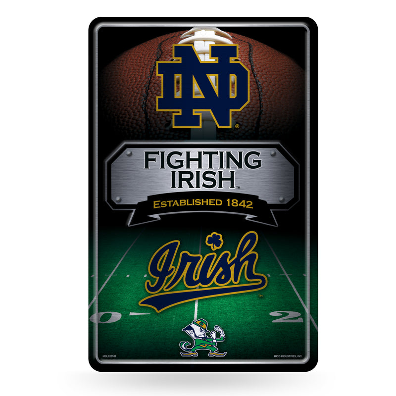 Notre Dame Large Metal Wall Sign (11X17")
