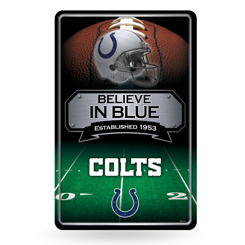 NFL Indianapolis Colts 11" x 17" Large Metal Home Décor Sign By Rico Industries