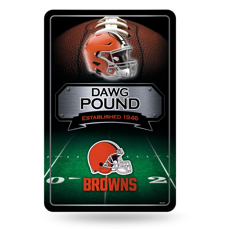 Cleveland Browns Large Embossed Metal Wall Sign (11X17)