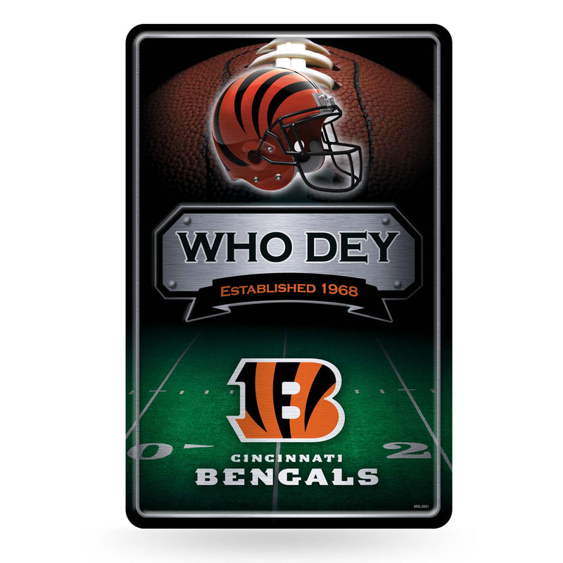 Bengals 11X17 Large Embossed Metal Wall Sign
