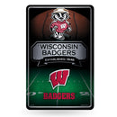 Wisconsin University 11X17 Large Embossed Metal Wall Sign