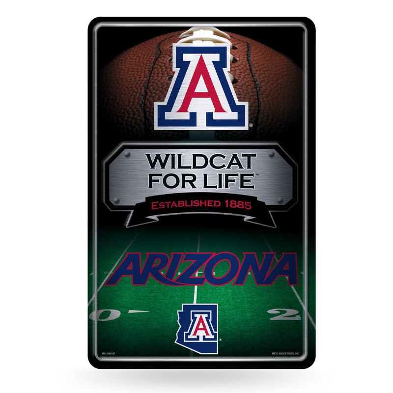 Arizona Wildcats Large Embossed Metal Sign