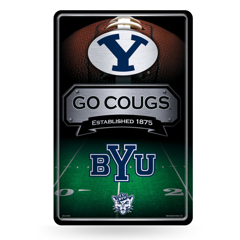 Byu 11X17 Large Embossed Metal Wall Sign