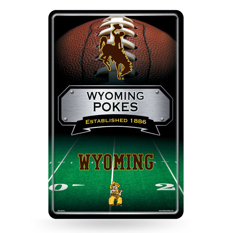 Wyoming Cowboys Large Metal Sign (11 X 17)