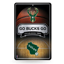 Milwaukee Bucks Large Metal Sign (11 X 17)
