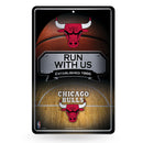 Chicago Bulls Large Metal Sign (11 X 17)