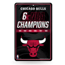 Chicago Bulls Large Metal Sign (11 X 17) - 6 Time NBA Champs
