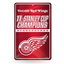 Red Wings : 11 Time Stanley Cup Champs Large Metal Wall Sign