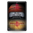 Houston Rockets Large Embossed Metal Wall Sign (11X17)