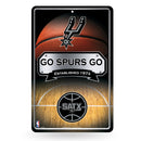 San Antonio Spurs Large Embossed Metal Wall Sign (11X17)