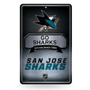 San Jose Sharks Large Embossed Metal Wall Sign (11X17")