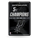 San Antonio Spurs Large Metal Sign (11 X 17) - 5 Time NBA Champs