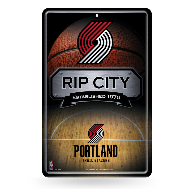 Portland Trail Blazers Large Metal Sign (11 X 17)