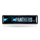NFL Carolina Panthers Metal Street Sign 4" x 15" Home Décor - Bedroom - Office - Man Cave By Rico Industries