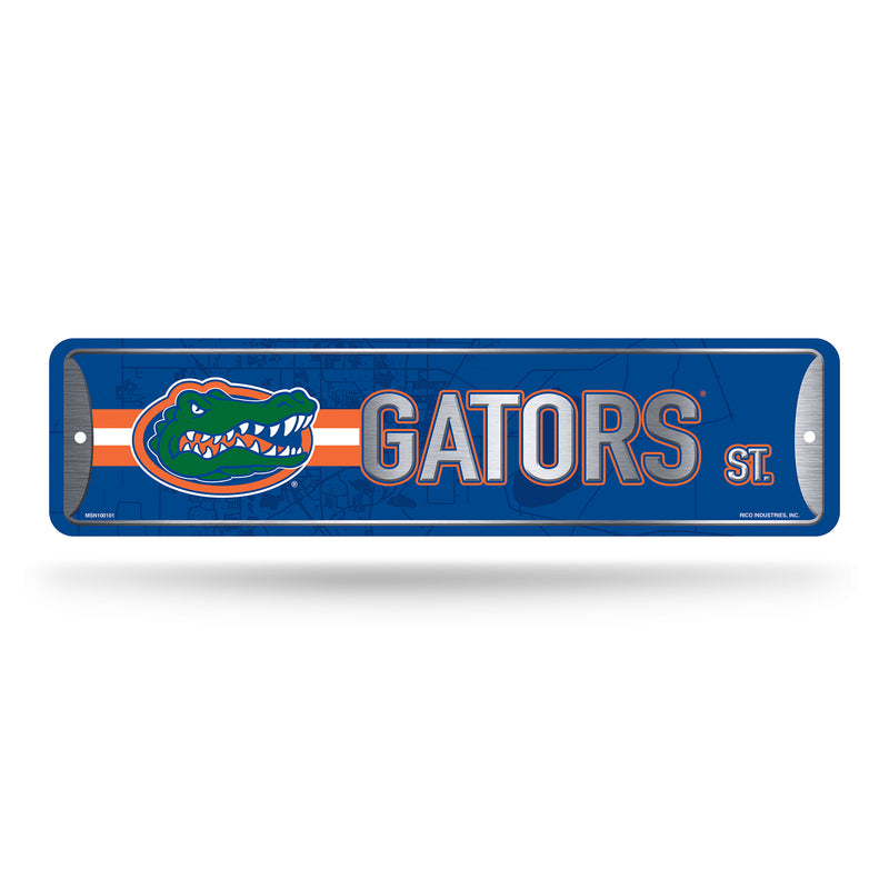 NCAA Florida Gators Metal Street Sign 4" x 15" Home Décor - Bedroom - Office - Man Cave By Rico Industries