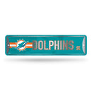 NFL Miami Dolphins Metal Street Sign 4" x 15" Home Décor - Bedroom - Office - Man Cave By Rico Industries